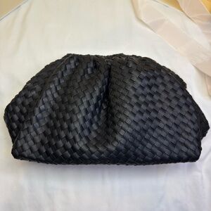 Elegant Black Woven Clutch